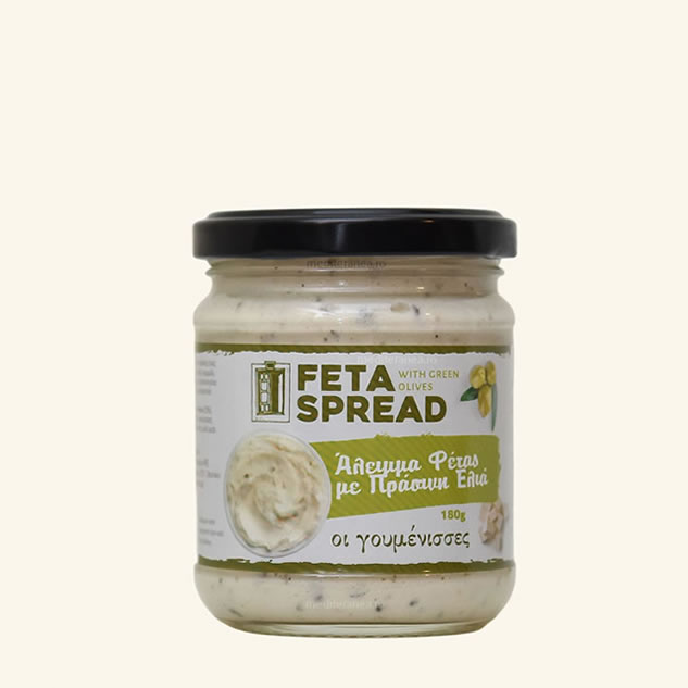 Crema de branza feta cu masline verzi 180g