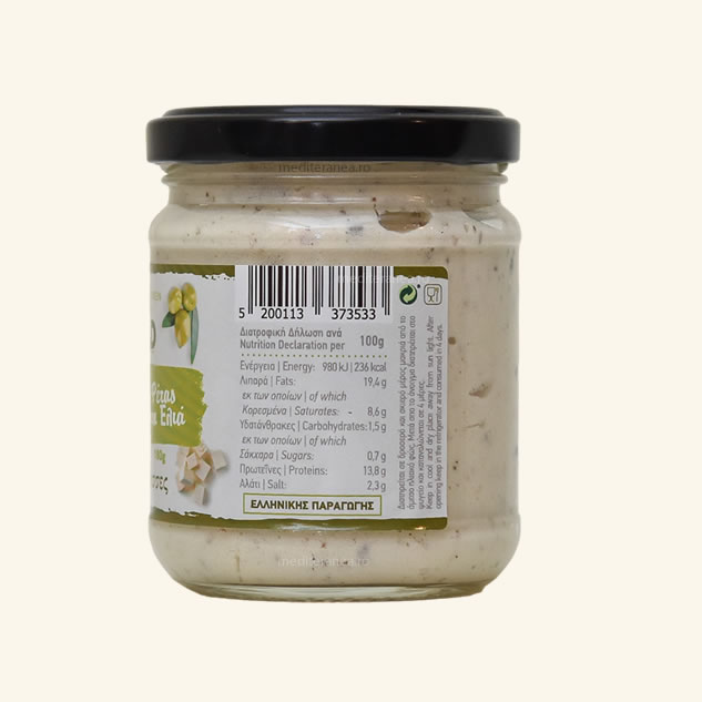 Crema de branza feta cu masline verzi