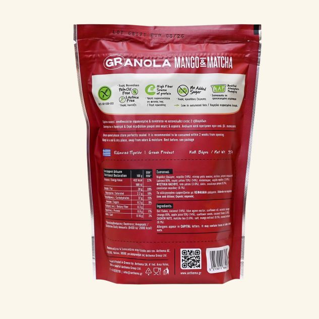 Granola cu mango si matcha 