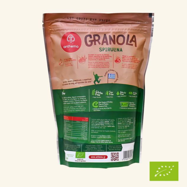 Granola premium cu spirulina BIO