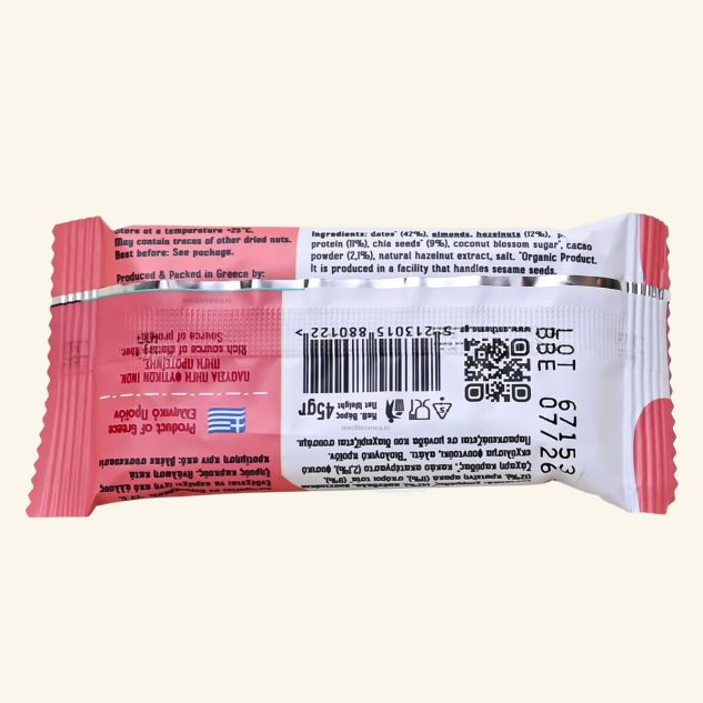 Date protein bar cu alune cacao si seminte de chia