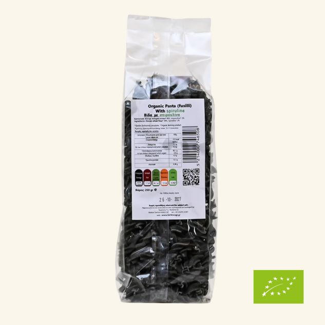 Spirale din grau DURUM si spirulina BIO