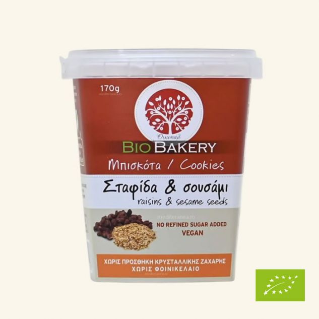 Biscuiti cu stafide si seminte de susan BIO 170g
