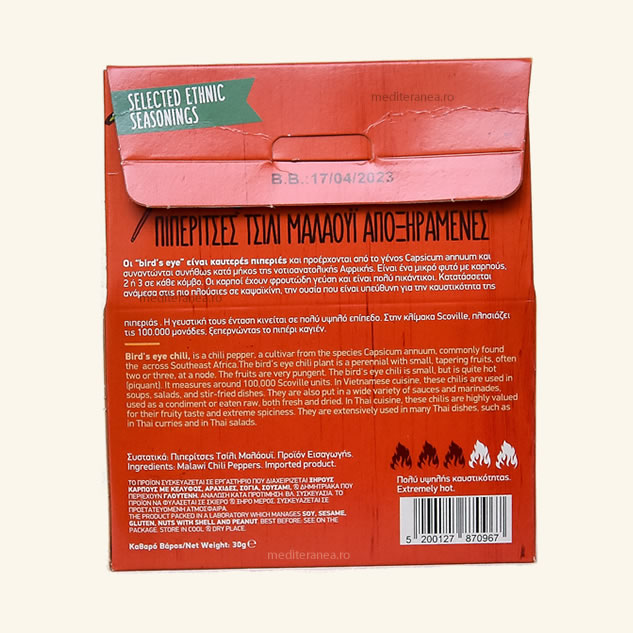 Ardei chilli Malawi uscat